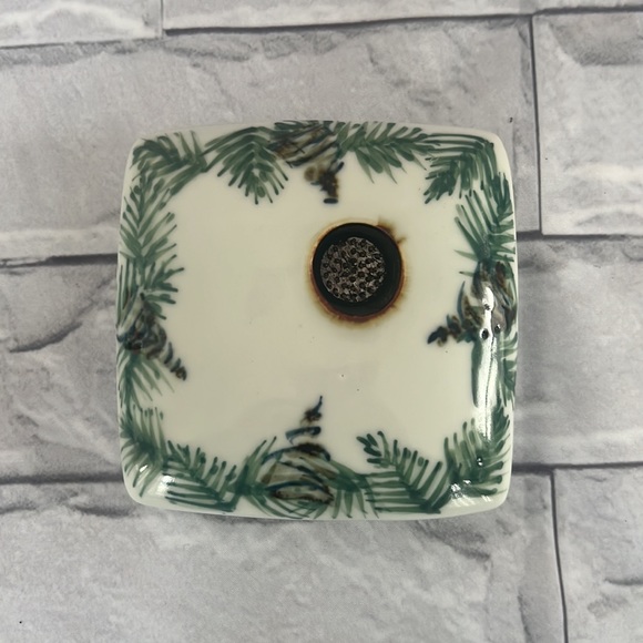 Georgetown studio pottery ikebana flower vase with frog, signed hand painted - Picture 2 of 6